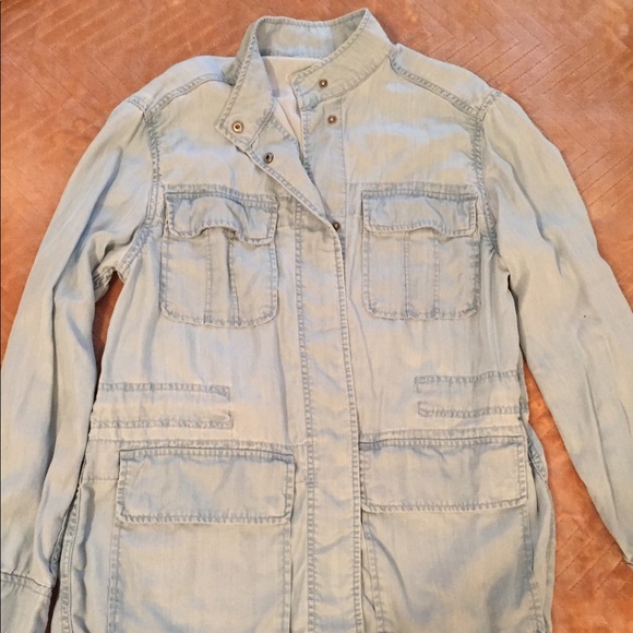 GAP Jackets & Blazers - GAP light chambray jacket. Hidden drawstring waist